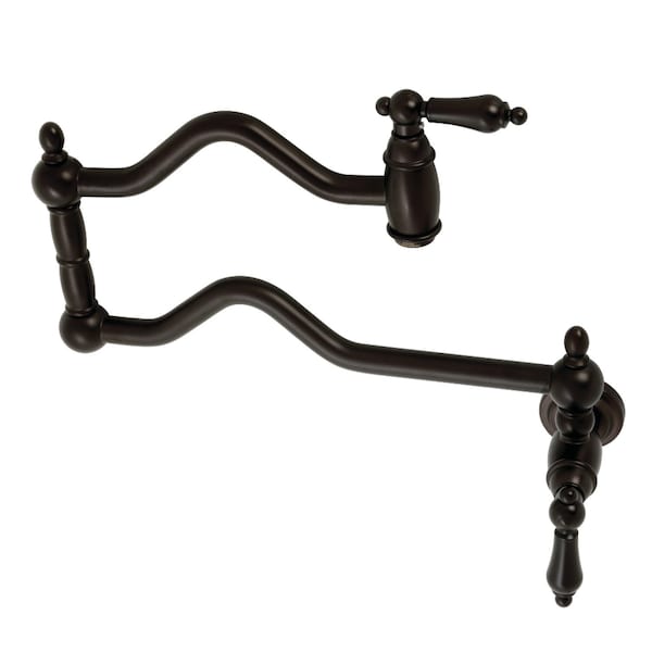 KS2105AL Heritage Wall Mount Pot Filler, Oil Rubbed Bronze